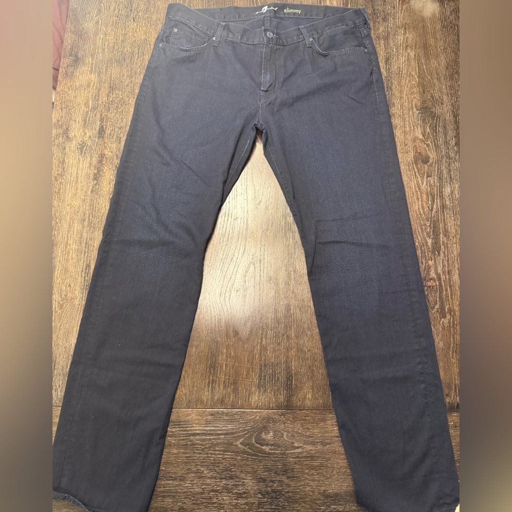 7 For All Mankind Slimmy Jeans Men’s 40 Dark Wash Made in USA - Picture 4 of 4